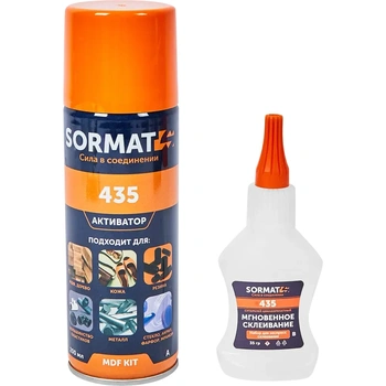 Комплект: клей+активатор SORMAT MDF KIT 80гр + 400мл (1 шт)